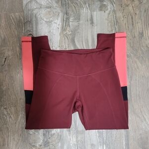 Zella cropped leggings with mesh details color block size xs